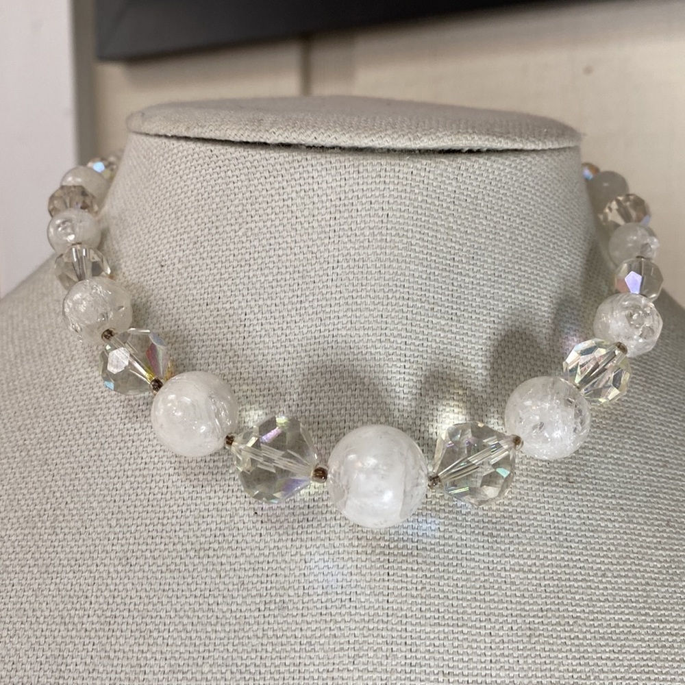 Vintage Laguna faceted AB bead necklace